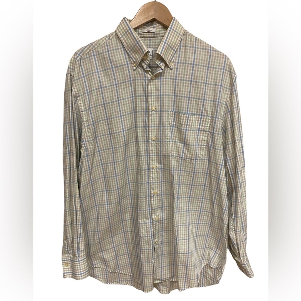Peter Millar shirt Button Down Check Long Sleeve Collared Men’s Size Large